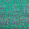 Sanskriti Vintage Sarees Sea-Green 100% Pure Silk Printed Sari 5+yd Craft Fabric