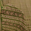 Sanskriti Vintage Sarees Indian Green Pure Silk Printed Sari 5+yd Craft Fabric