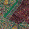 Sanskriti Vintage Sarees Dark Red 100% Pure Silk Printed Sari 6+yd Craft Fabric