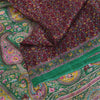 Sanskriti Vintage Sarees Dark Red 100% Pure Silk Printed Sari 6+yd Craft Fabric