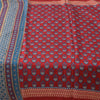 Sanskriti Vintage Sarees Red/Blue 100% Pure Silk Printed Sari 5+yd Craft Fabric