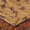 Sanskriti Vintage Sarees Cream Human Printed Pure Silk Sari 5+yd Craft Fabric