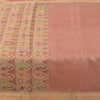 Sanskriti Vintage Sarees Pink Baluchari Woven Pure Silk Sari 5+yd Craft Fabric