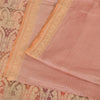 Sanskriti Vintage Sarees Pink Baluchari Woven Pure Silk Sari 5+yd Craft Fabric