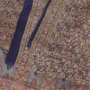 Sanskriti Vintage Sarees Purple 100% Pure Silk Printed Sari 6+yd Craft Fabric