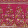 Sanskriti Vintage Sarees From India Pink Pure Silk Print Sari 5+yd Craft Fabric