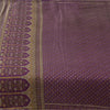 Sanskriti Vintage Sarees Purple 100% Pure Silk Printed Sari 5+yd Craft Fabric