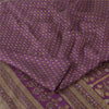 Sanskriti Vintage Sarees Purple 100% Pure Silk Printed Sari 5+yd Craft Fabric