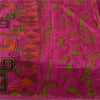 Sanskriti Vintage Sarees Hot-Pink 100% Pure Silk Printed Sari 6+yd Craft Fabric