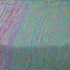 Sanskriti Vintage Sarees Blue Pure Chinon Silk Printed Woven Sari 5+yd Fabric