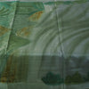 Sanskriti Vintage Sarees Green/Gray Pure Silk Printed Sari 6+yd Craft Fabric