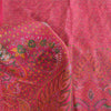 Sanskriti Vintage Sarees Blush Pink Pure Silk Printed Sari 5+yd Craft Fabric