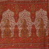 Sanskriti Vintage Sarees Brown 100% Pure Silk Printed Sari 5+yd Craft Fabric