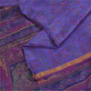 Sanskriti Vintage Sarees Purple Zari Border Pure Silk Printed Sari 6+yd Fabric