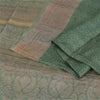 Sanskriti Vintage Sarees Green 100% Pure Silk Printed Sari 6+yd SoftCraft Fabric