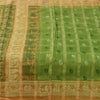 Sanskriti Vintage Sarees Green 100%Pure Silk Printed Woven Epic Sari 5+yd Fabric