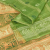 Sanskriti Vintage Sarees Green 100%Pure Silk Printed Woven Epic Sari 5+yd Fabric