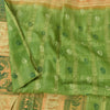 Sanskriti Vintage Sarees Green 100%Pure Silk Printed Woven Epic Sari 5+yd Fabric