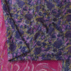 Sanskriti Vintage Sarees Purple/Pink Pure Silk Printed Sari 5+yd Craft Fabric