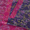 Sanskriti Vintage Sarees Purple/Pink Pure Silk Printed Sari 5+yd Craft Fabric