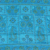 Sanskriti Vintage Sarees Blue Indian Pure Silk Printed Sari 5+yd Craft Fabric