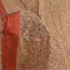 Sanskriti Vintage Sarees Brown Indian Pure Silk Printed Sari 5+yd Craft Fabric