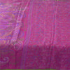 Sanskriti Vintage Sarees Hot-Pink 100% Pure Silk Printed Sari 6+yd Craft Fabric