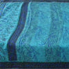 Sanskriti Vintage Sarees Blue Quilting Felting Craft Fabric Print Pure Silk Sari