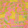 Sanskriti Vintage Sarees Yellow Indian Pure Silk Printed Sari 6+yd Craft Fabric