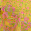 Sanskriti Vintage Sarees Yellow Indian Pure Silk Printed Sari 6+yd Craft Fabric