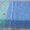 Sanskriti Vintage Sarees Blue Indian Pure Silk Printed Sari 5+yd Craft Fabric