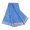 Sanskriti Vintage Sarees Blue Indian Pure Silk Printed Sari 5+yd Craft Fabric