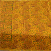 Sanskriti Vintage Sarees Yellow Indian Pure Silk Printed Sari 6+yd Craft Fabric