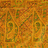 Sanskriti Vintage Sarees Yellow Indian Pure Silk Printed Sari 6+yd Craft Fabric