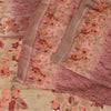 Sanskriti Vintage Sarees Mauve Indian Pure Silk Printed Sari 6+yd Craft Fabric