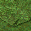 Sanskriti Vintage Sarees Green Indian Pure Silk Printed Sari 6+yd Craft Fabric