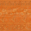 Sanskriti Vintage Sarees Orange 100% Pure Silk Printed Sari 6+yd Craft Fabric