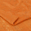 Sanskriti Vintage Sarees Orange 100% Pure Silk Printed Sari 6+yd Craft Fabric