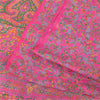 Sanskriti Vintage Sarees Dark Pink 100% Pure Silk Printed Sari 5+yd Craft Fabric