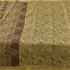 Sanskriti Vintage Sarees Zari Border Pure Silk Printed Sari 6+yd Craft Fabric