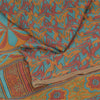 Sanskriti Vintage Sarees Multi Pure Silk Printed Sari 5+yd Craft Fabric