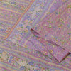 Sanskriti Vintage Sarees Shades Of Pink/Blue Pure Silk Printed Sari 5+yd Fabric