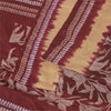 Sanskriti Vintage Sarees Dark Red 100% Pure Silk Printed Sari 5+yd Craft Fabric