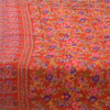 Sanskriti Vintage Sarees Orange 100% Pure Silk Printed Sari 6+yd Craft Fabric