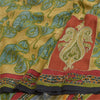 Sanskriti Vintage Sarees Green Embroidered Pure Crepe Silk Printed Sari Fabric