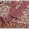 Sanskriti Vintage Purple Indian Sarees Pure Crepe Silk Printed Sari Craft Fabric