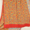 Sanskriti Vintage Orange/White Sarees Pure Crepe Silk Printed Sari Craft Fabric