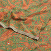 Sanskriti Vintage Sarees Multi Hand Beaded Printed Pure Crepe Sari Craft Fabric