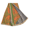 Sanskriti Vintage Sarees Multi Hand Beaded Printed Pure Crepe Sari Craft Fabric