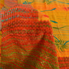 Sanskriti Vintage Sarees Indian Yellow Pure Crepe Silk Printed Sari Craft Fabric